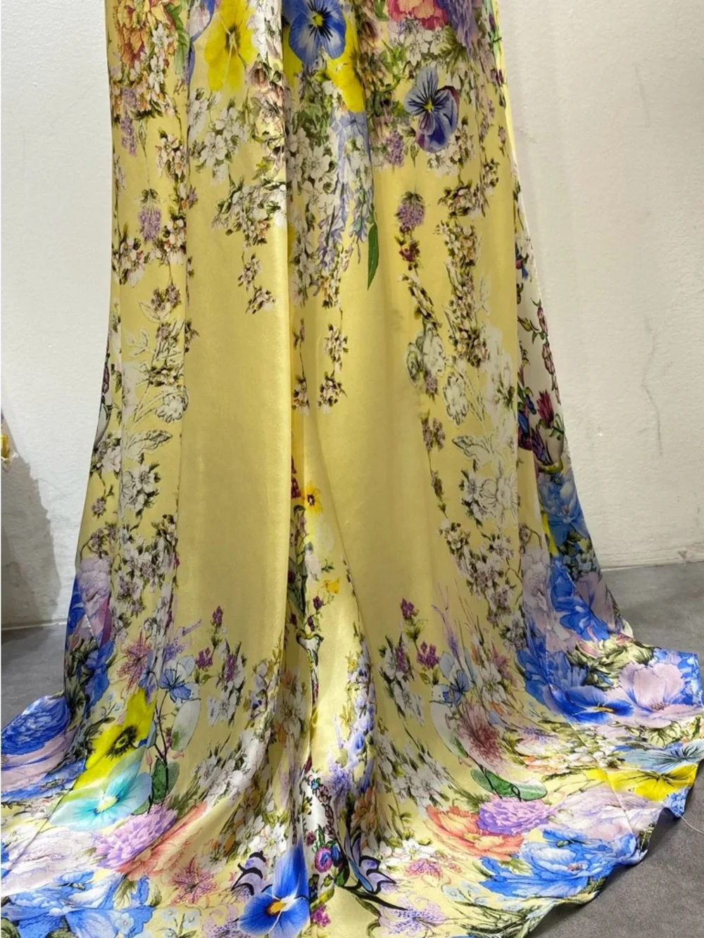 Camilla Yellow Floral V-Neck Maxi Dress with Multicolor Print - Picture 8 of 11